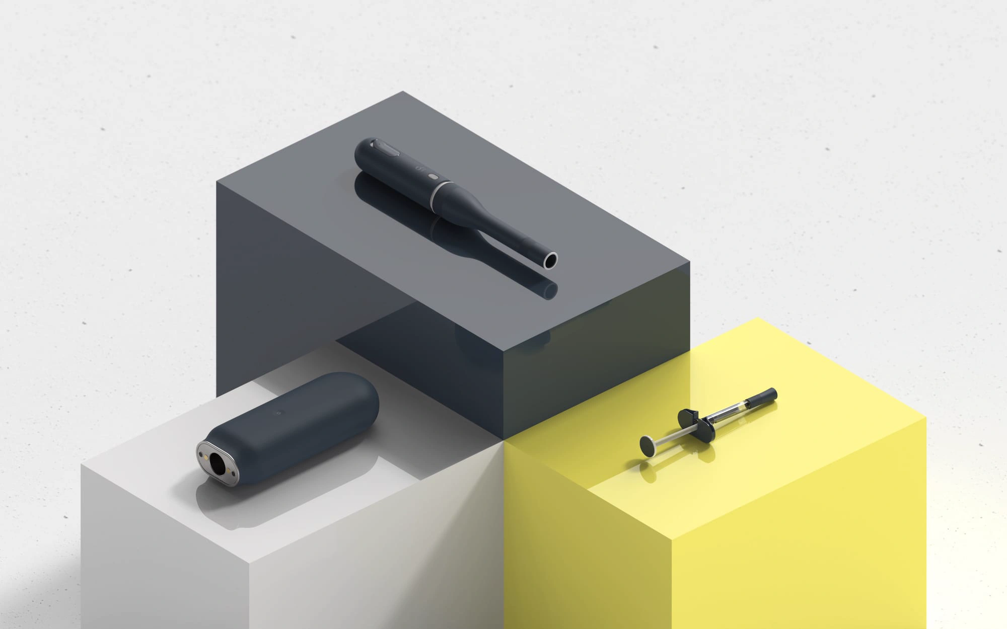 Aalto injection pen and autoinjector on coloured blocks