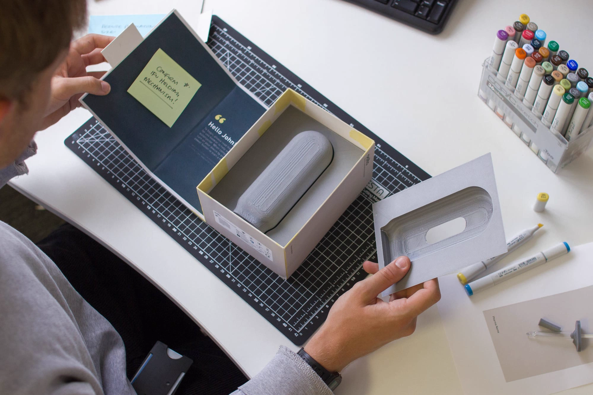 Reviewing packaging and device mock-ups