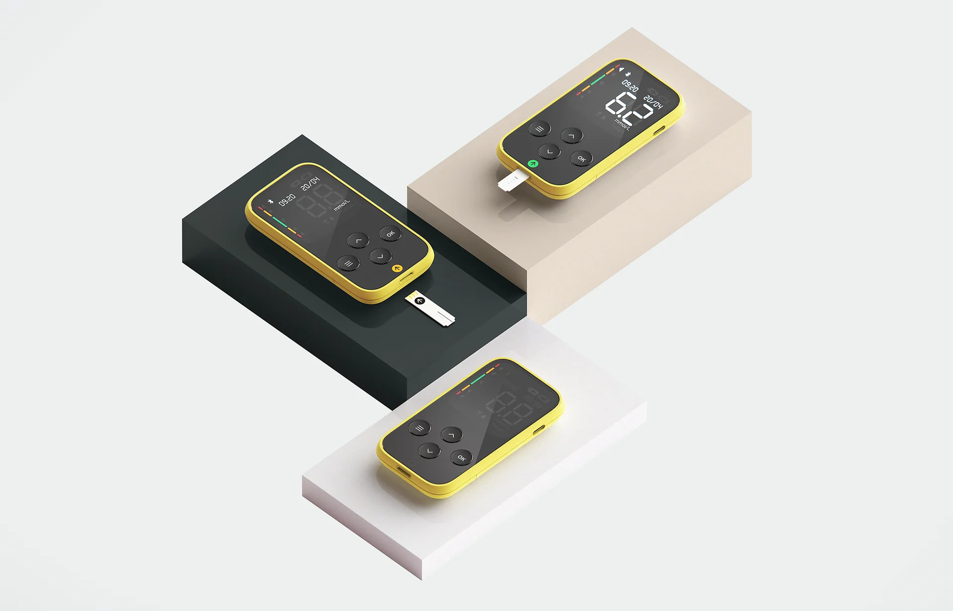 Kalium Health monitor, case and packaging on a plinth