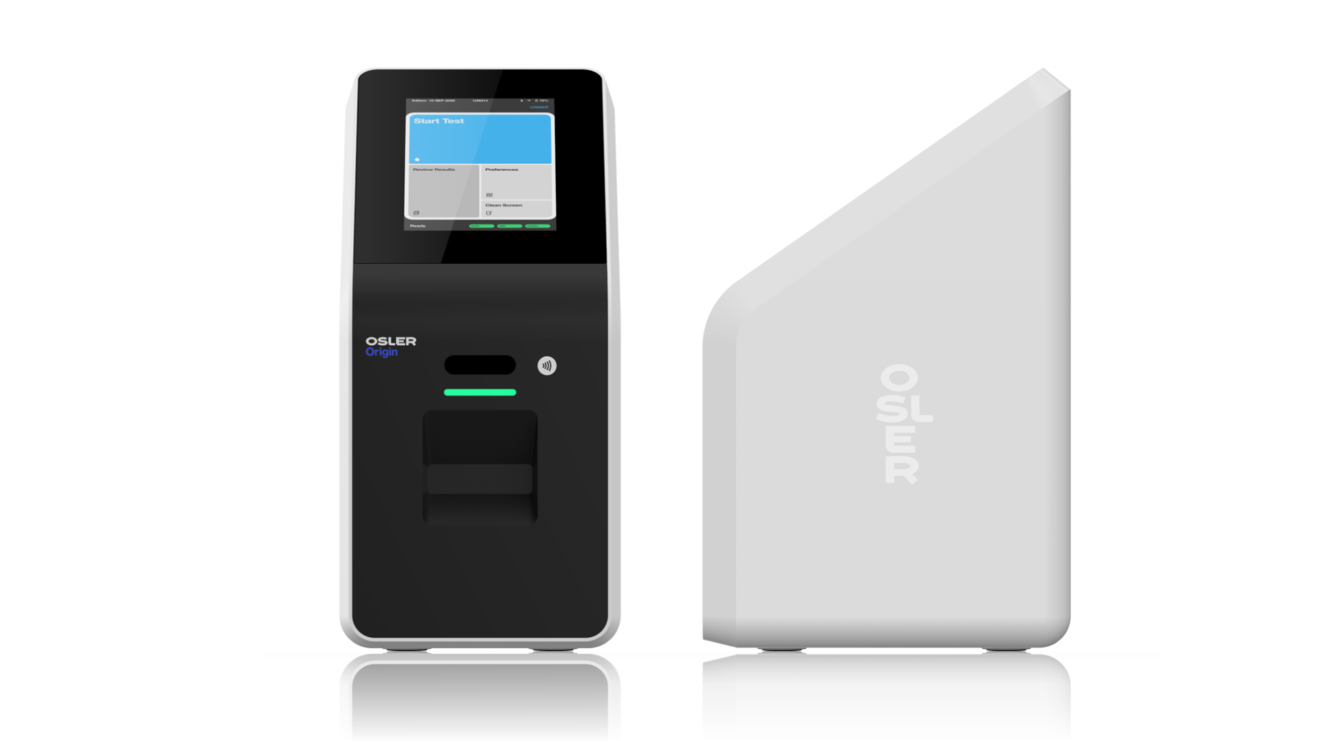 2D rendering of the analyser in black and white finishes